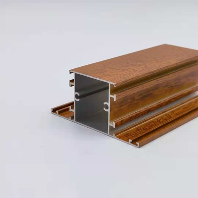 ลิเบีย แอลจีเรีย Wood Finish โปรไฟล์อลูมิเนียม การอัดขึ้นรูปอลูมิเนียมเคลือบผง