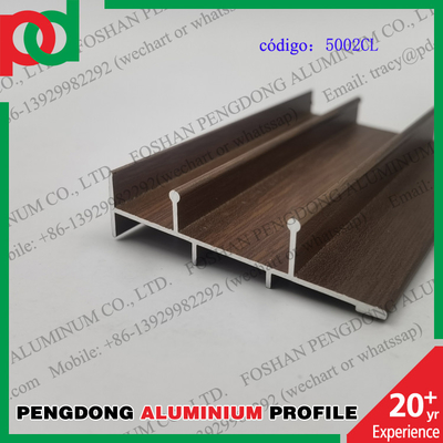 0.15 มม. T5 Temper Wood Finish โปรไฟล์อลูมิเนียมสำหรับ Bolivia Series L20 L25 L32 L5000