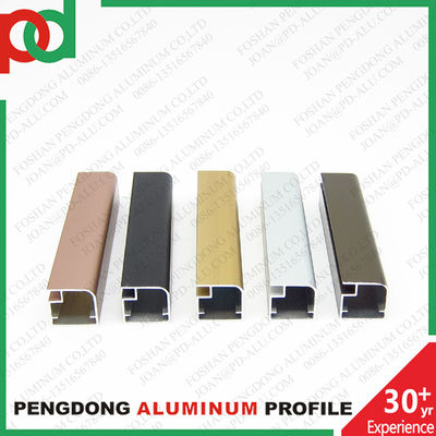 มือจับดึงโปรไฟล์อลูมิเนียมสำหรับตู้ครัว กรอบประตูบานเกล็ดกระจกเป็นโลหะผสม