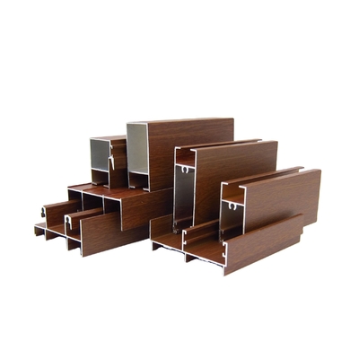6063 T5 Wood Effect การอัดขึ้นรูปอลูมิเนียม สำหรับ หน้าต่าง Chile Bolivia