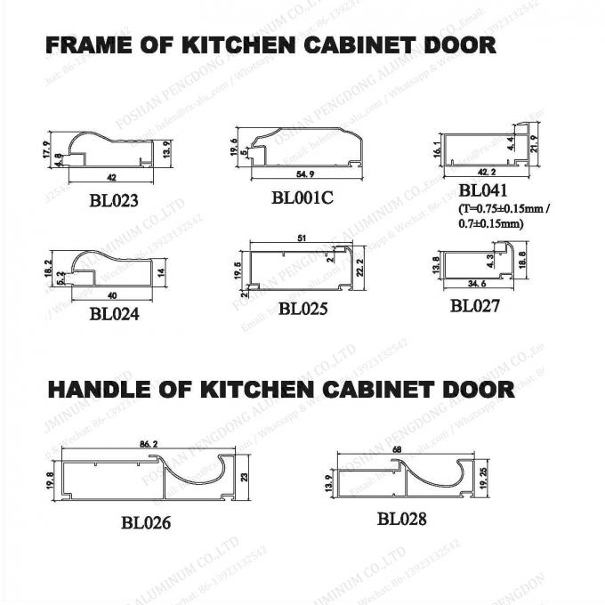Libya อโนไดซ์ Aluminium kitchen profile